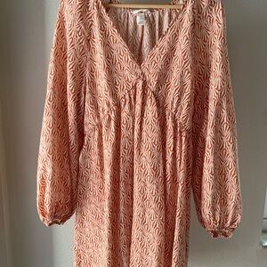 Orange and white Patterned Dress